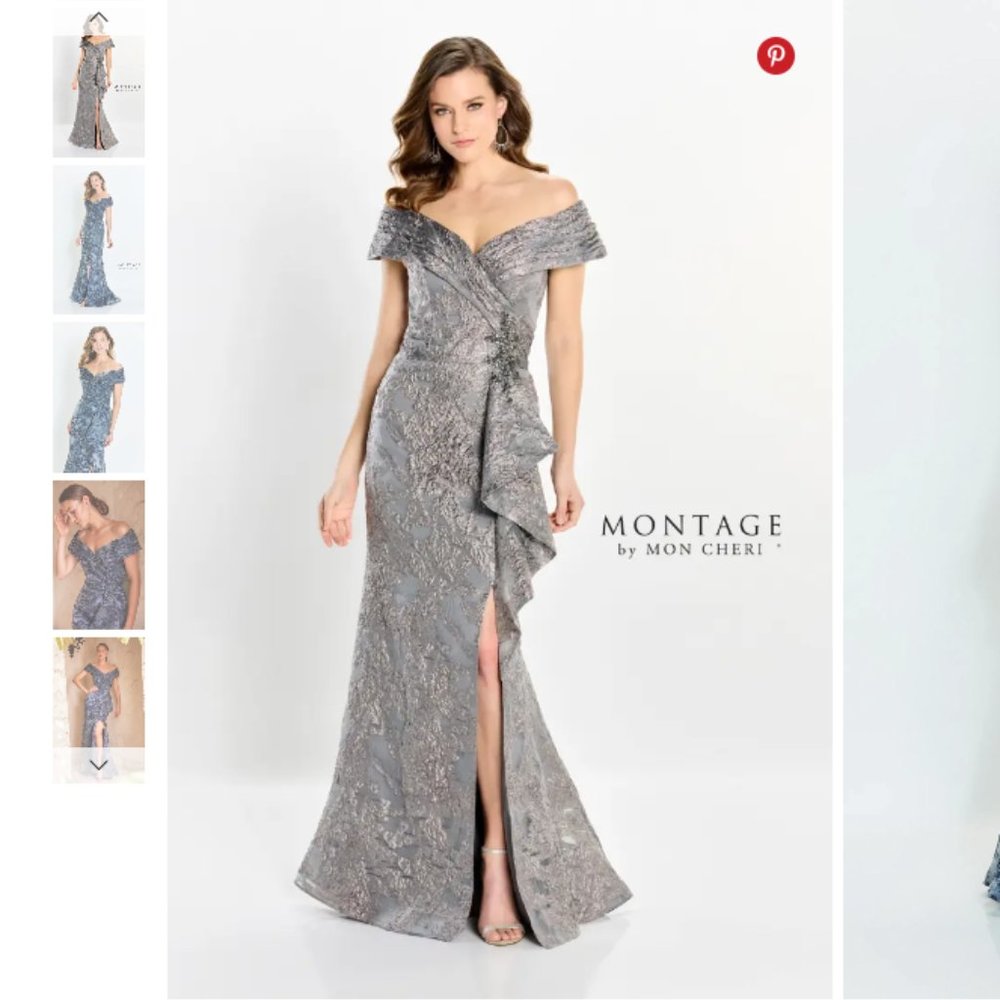 Montage by Mon Cheri M524 Mother of the Bride Dress Taupe size 18 altered